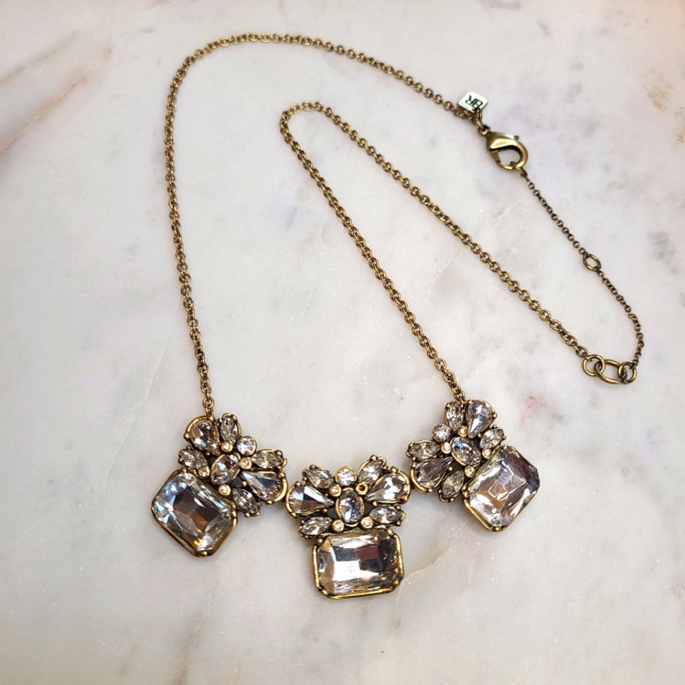 Banana Republic Elegant Gold and Crystal Necklace